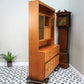 Nathan Wall Unit Display Cabinet in Teak, Glazed Doors 1980s Parker Knoll label