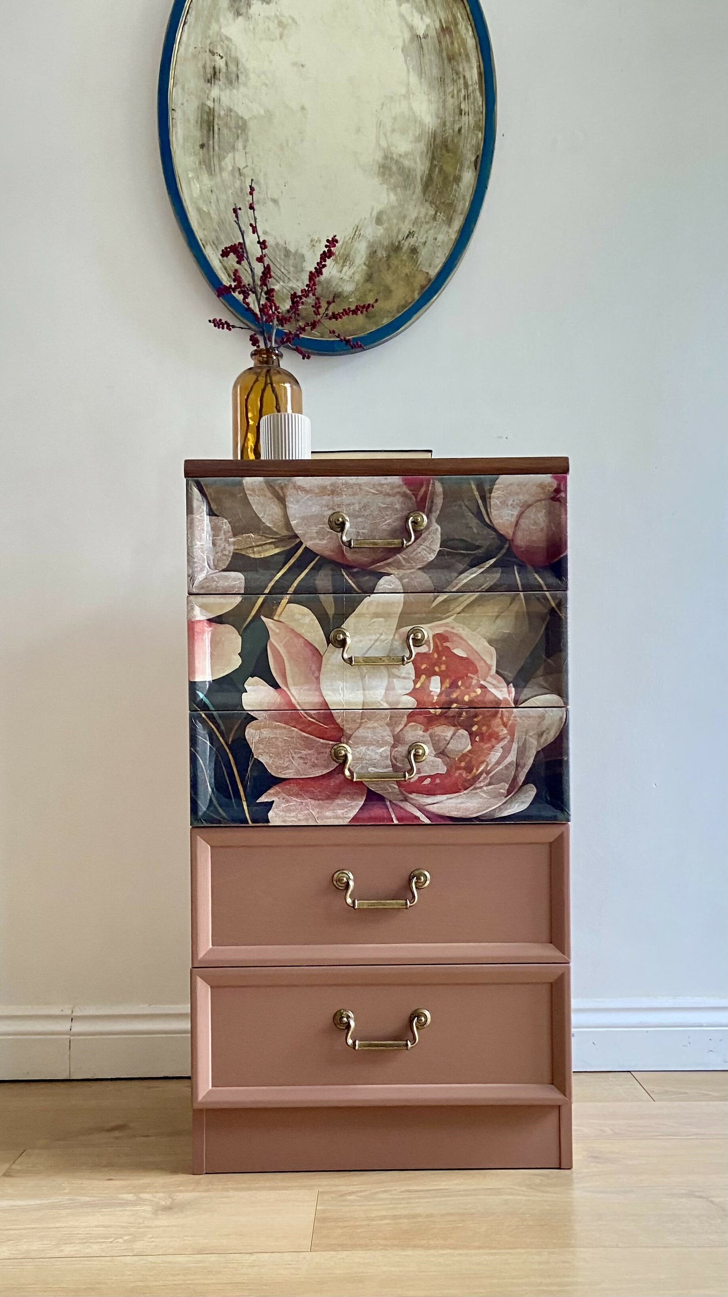 Chest of Drawers G- Plan -Hand -Painted in Dusky Terracotta