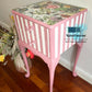 Whimsical botanical top French style bedside table