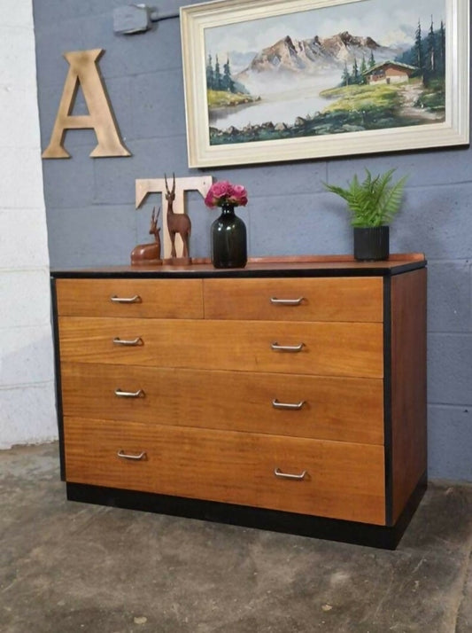 Chest of drawers ~ Teak ~ Vintage Industrial ex M.O.D. 1965