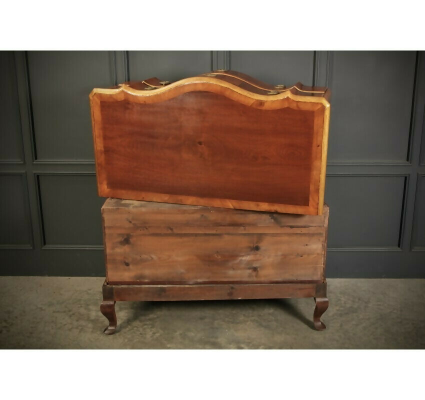 Large Walnut Serpentine Shaped Vintage Chest of Drawers