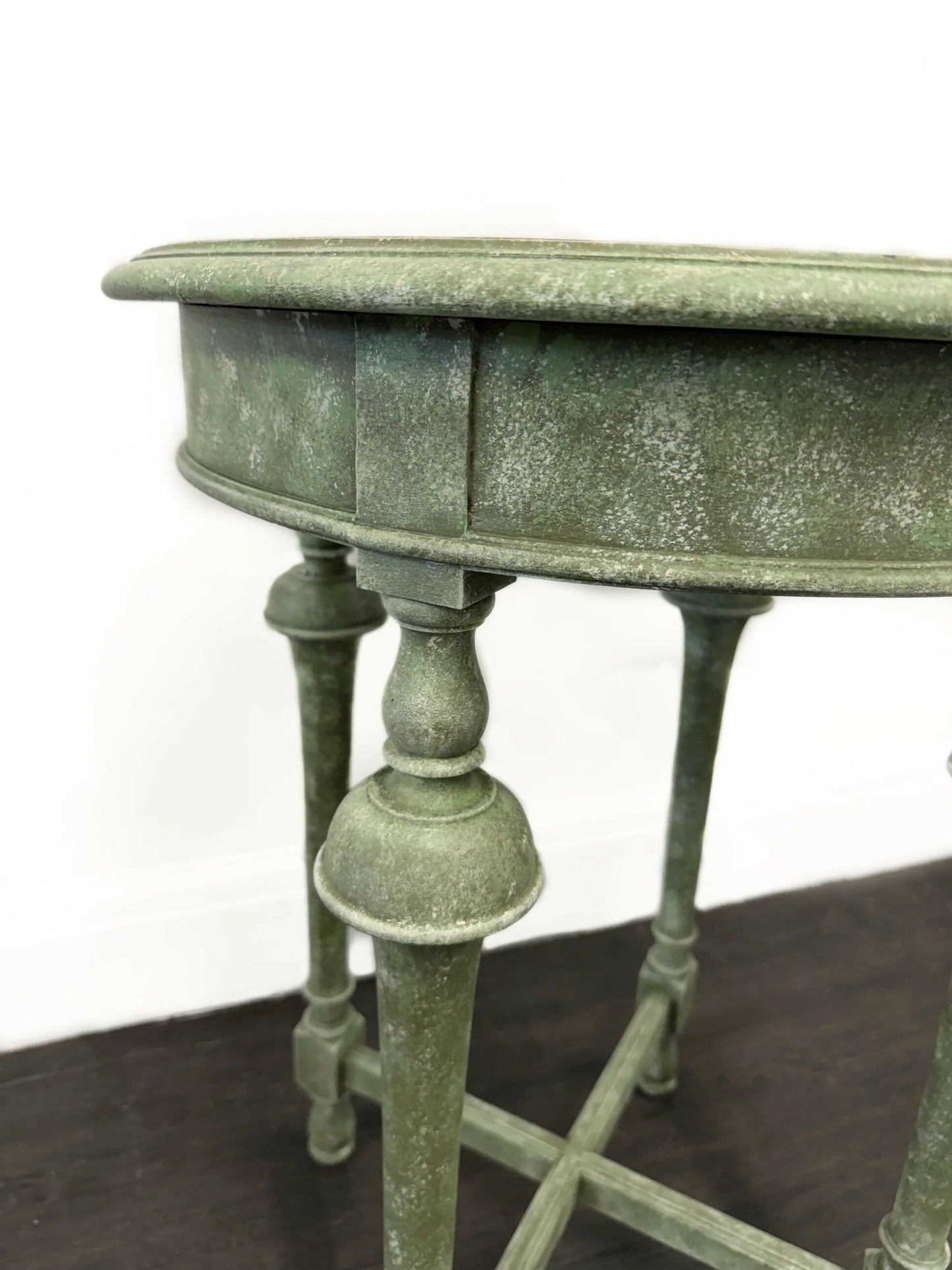 Round Green Stone Effect Occasional Side Table