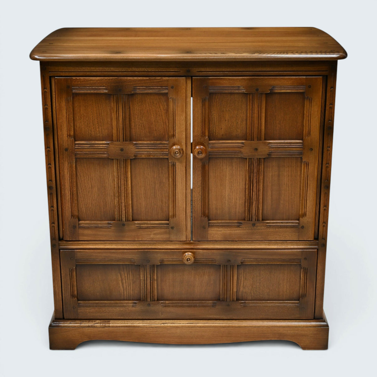 Ercol Mural TV Video Cabinet Golden Dawn Corner Flap Model 839 FREE UK Delivery