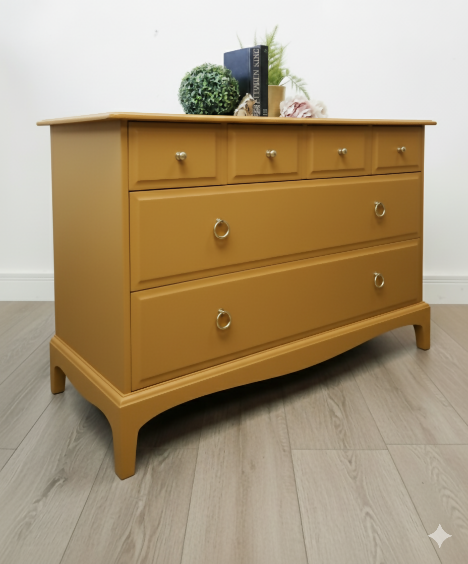 Stag minstrel chest of drawers in mustard
