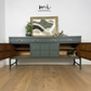 Refinished Mid Century Deep Olive Green Large Nathan Sideboard with drinks cabinet