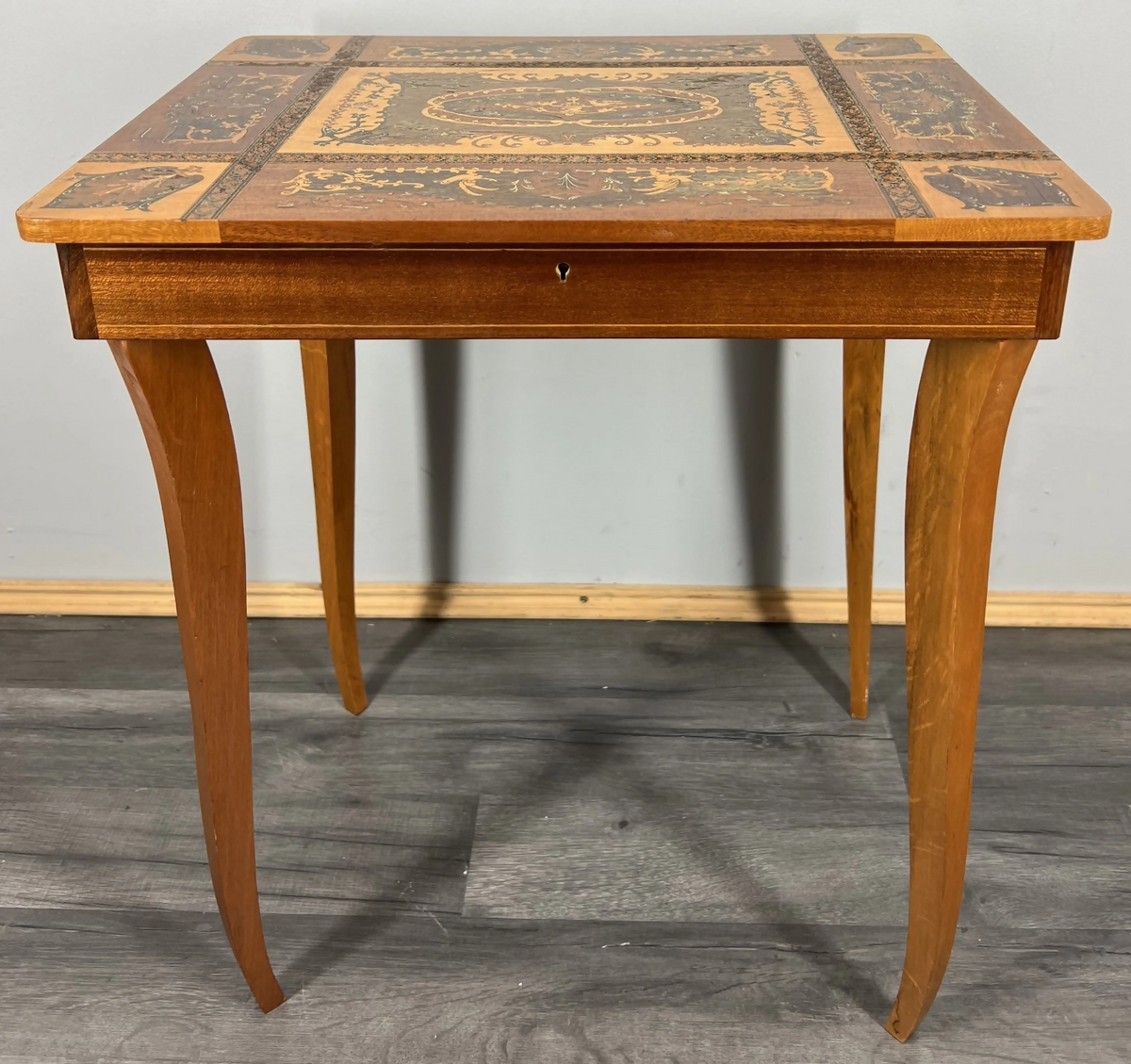 Jewellery Table Vintage French Marquetry Inlaid Music Box Cabinet LOT 24259