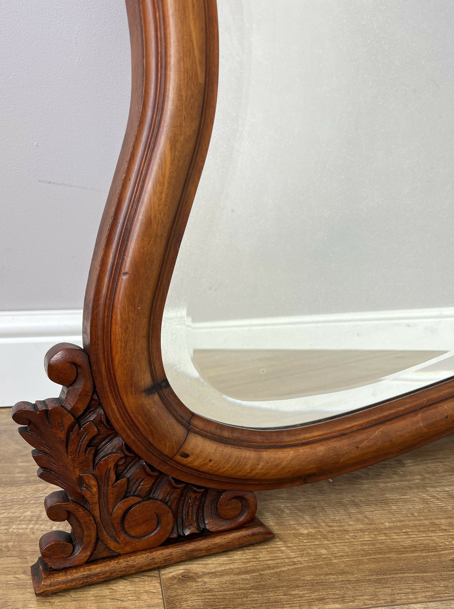 Mirror Antique French Walnut Ornate Wall Mirror Decorative Frame LOT 6404