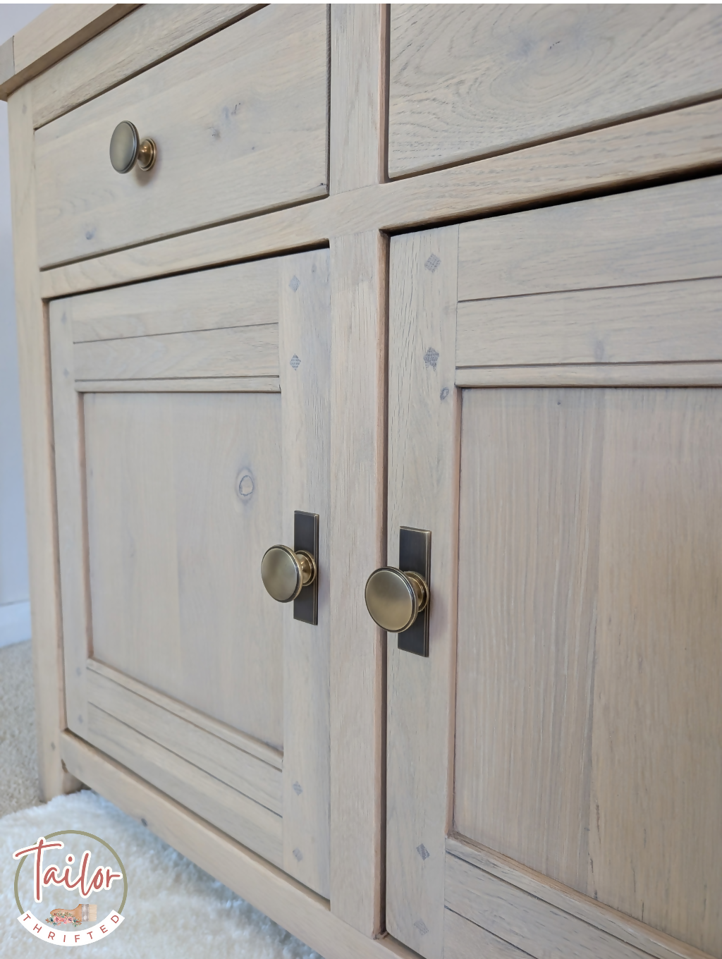 Professionally Upcycled Oak Wood Sideboard | Modern Rustic