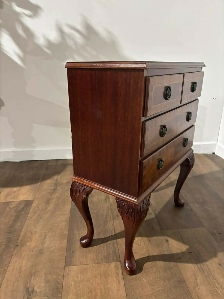 Reproduction Inlaid Mahogany Dwarf Chest
