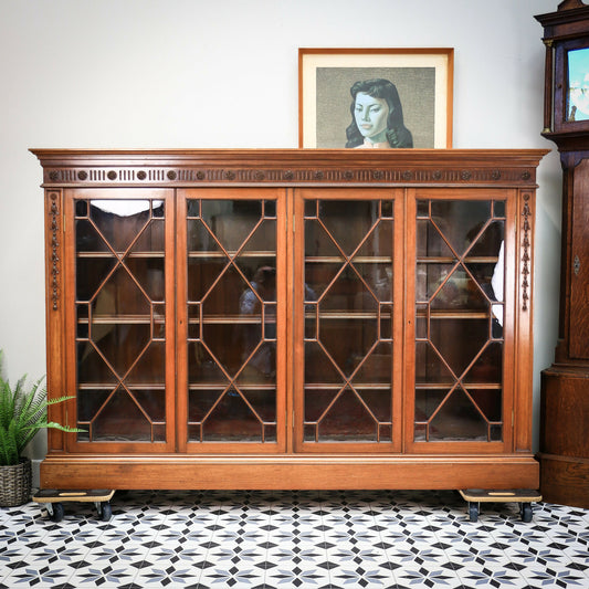 Howard and Sons Bookcase Astral Glazed Mahogany Early Twentieth Century