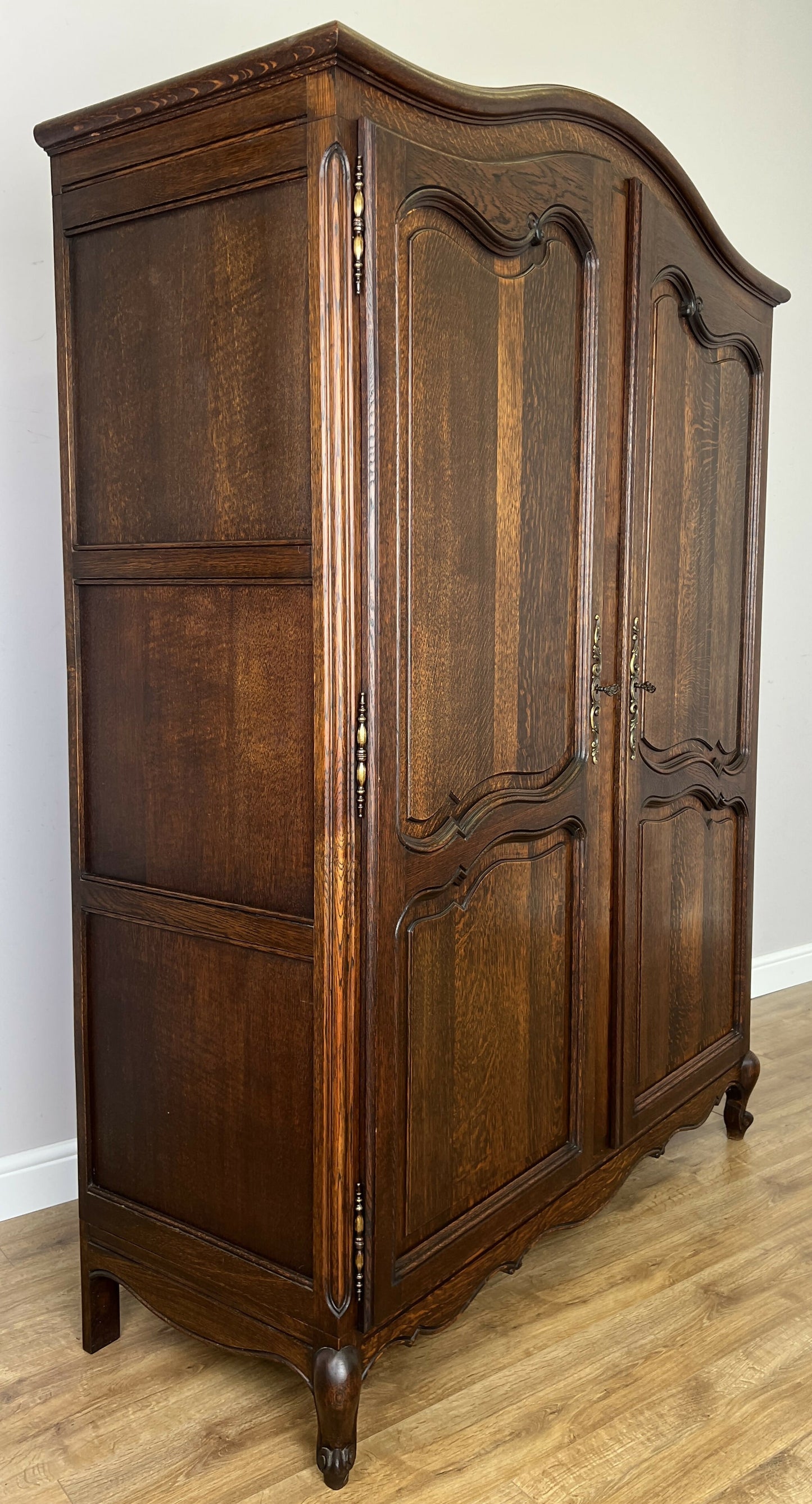 Wardrobe Antique French Louis XVI Style Oak Two Door Carved Armoire LOT 6464