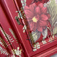 Sideboard Red Floral Decorated