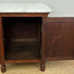 Bedside Table Antique French Style Marble Top Walnut Cabinet Nightstand LOT 6237