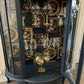 Antique Display / Drinks Cabinet Blue & Gold