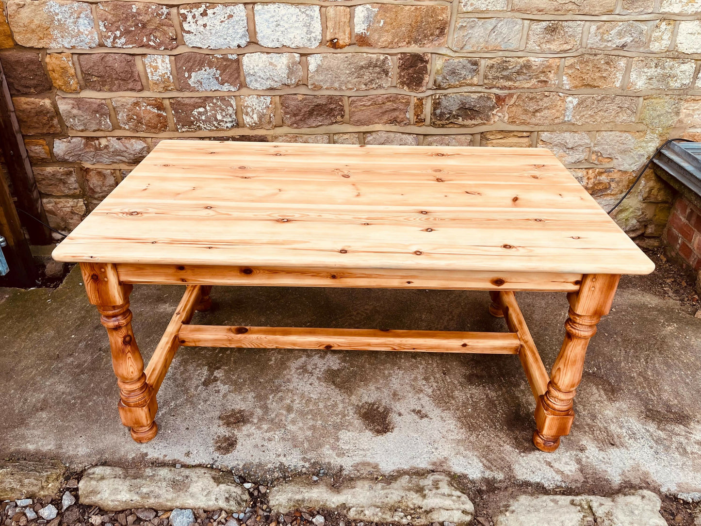 Solid Pine Farmhouse Dining Table | Rustic Country Refectory Table | Handmade Style | Natural Wood