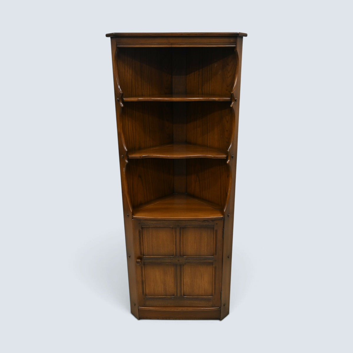 Genuine Ercol Corner Cabinet with Shelves and Cupboard #474 EXC FREE UK Delivery