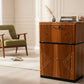 Vintage Art Deco Walnut Cocktail Cabinet | Mid Century Drinks Bar Cupboard