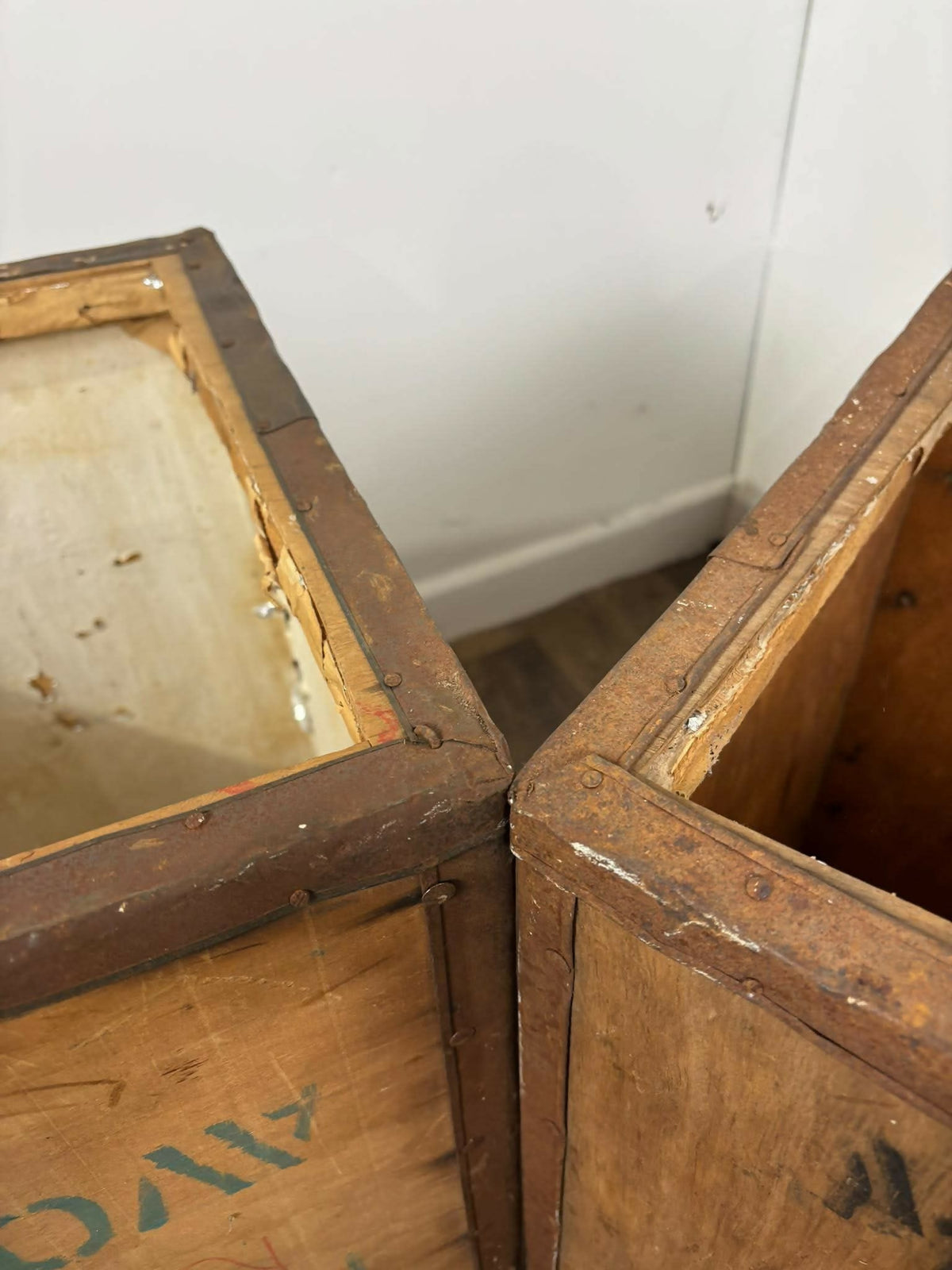 Pair of Vintage Kenyan Tea Shipping Chests / Boxes
