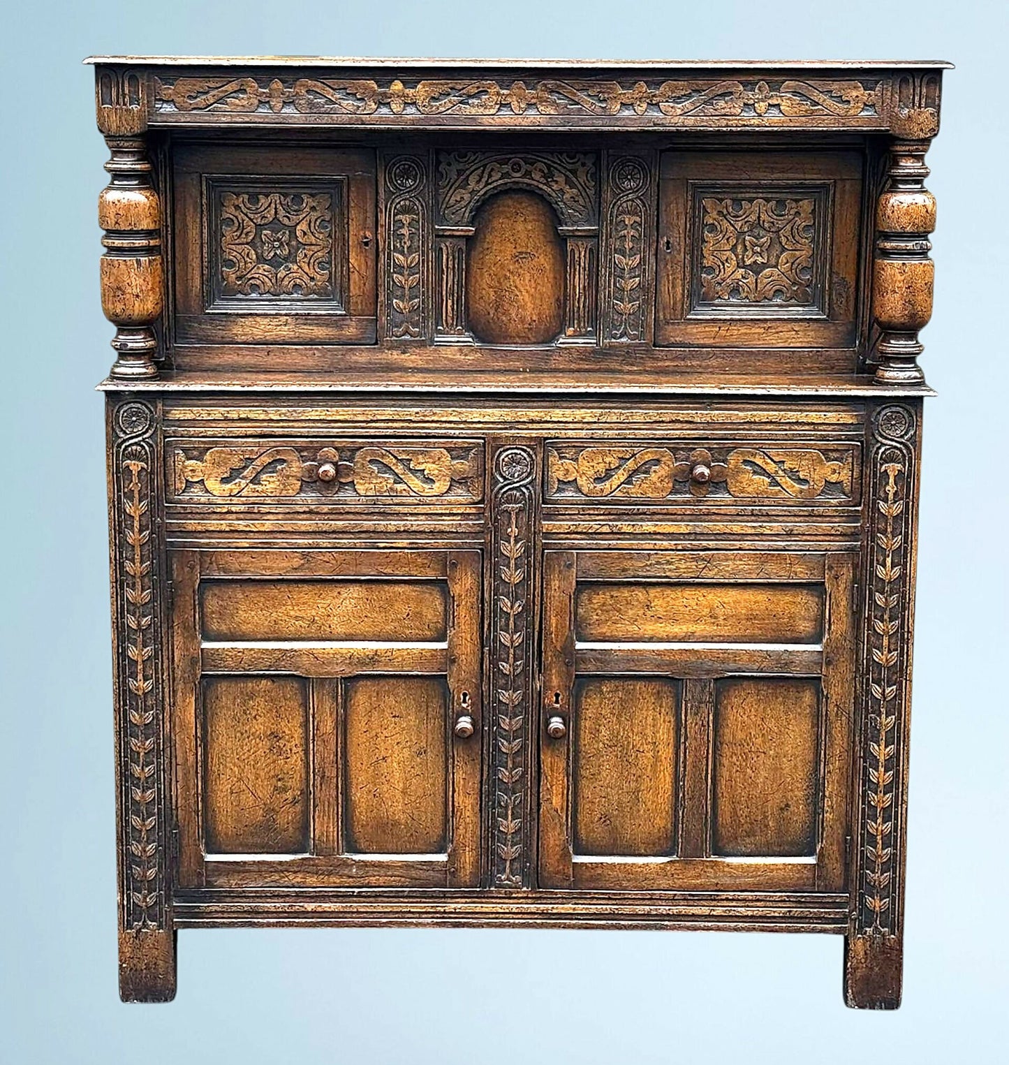 Carved Oak Court Cupboard / Sideboard