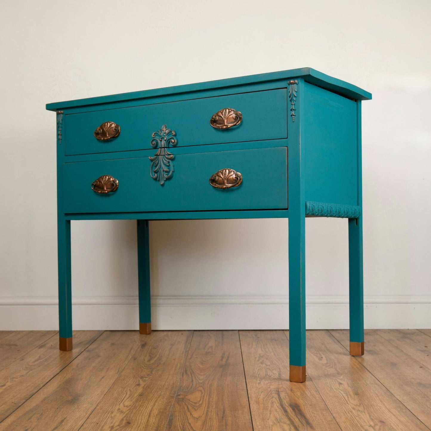 Vintage Upcycled Teal & Copper Chest of Drawers