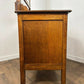 Vintage Oak Dressing Table with Mirror – 3 Drawer Vanity on Castors