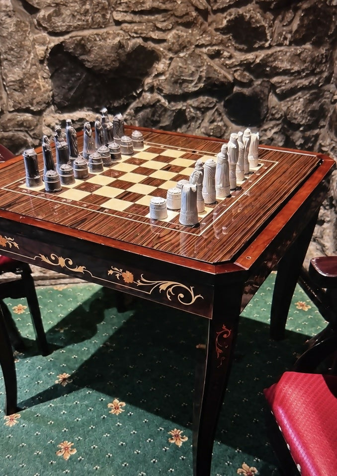 Italian Sorrento Marquetry Games Table – Chess, Roulette & Card Poker Casino Table