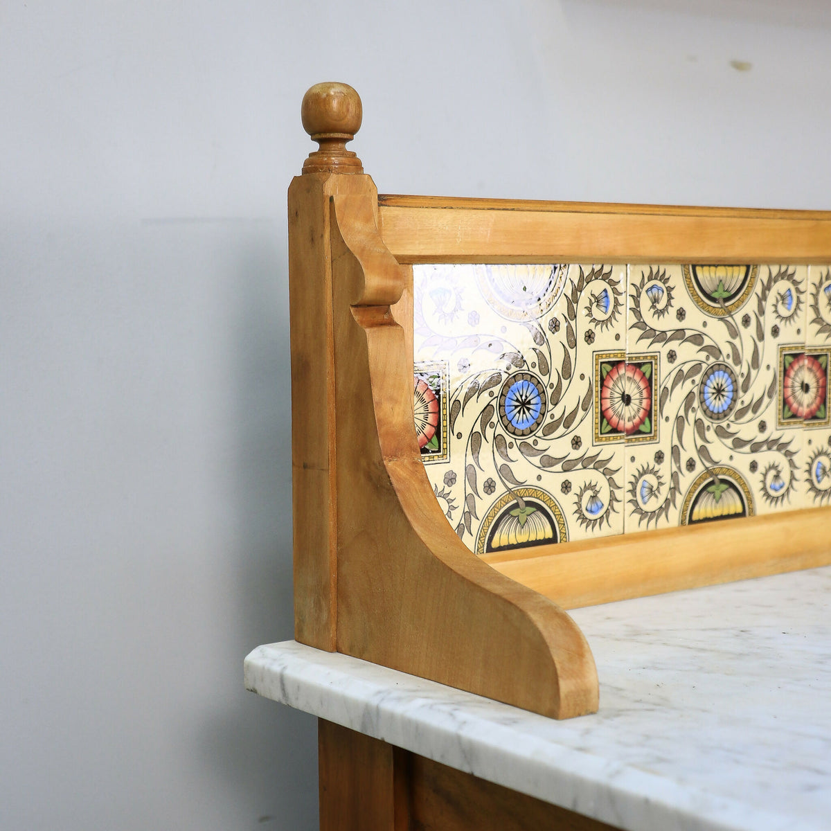 Antique Marble Top Wash Stand Side Table Kitchen Side Table