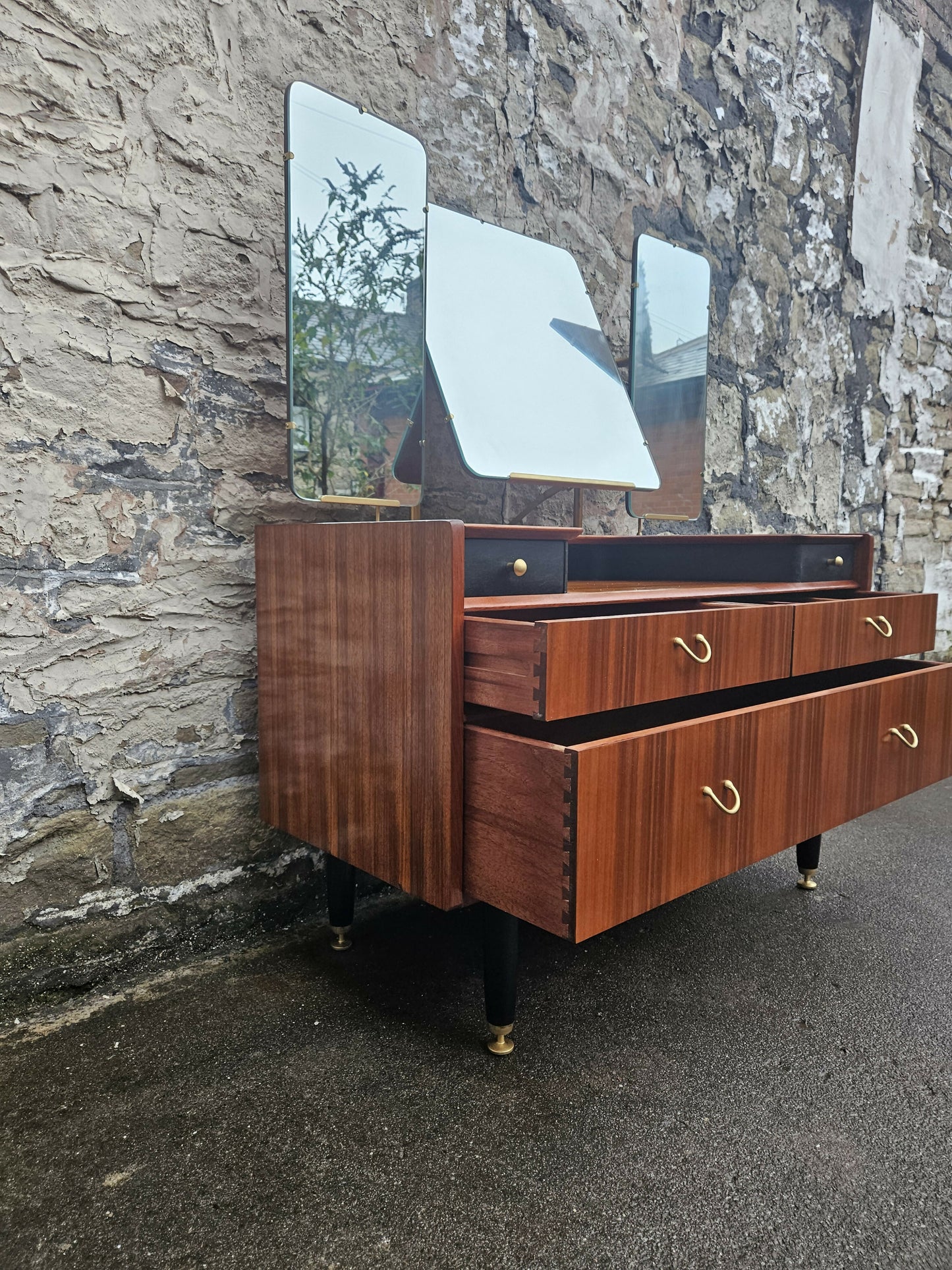 G Plan Teak Dressing Table: Librenza Range Mid-Century Modern Five-Drawer Chest