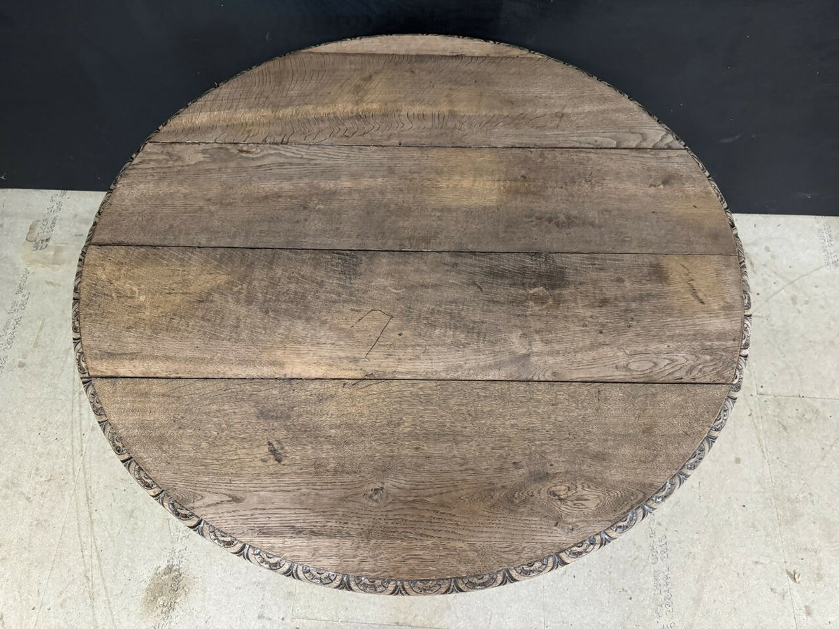 French Carved Oak Hunting Table