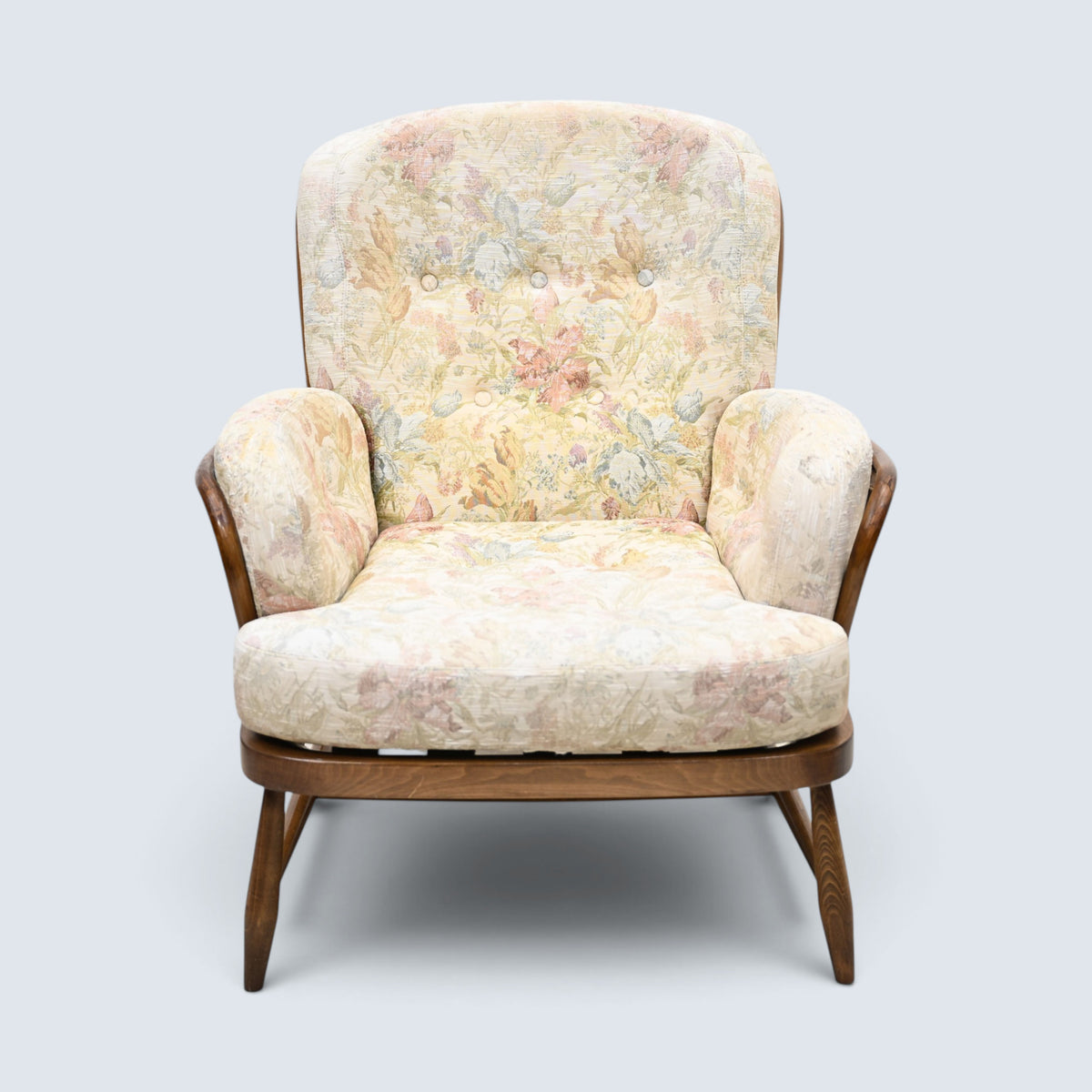 Ercol Jubilee Easy Chair Golden Dawn Floral Cushions New Webbing FREE Delivery*