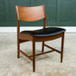 4 x Danish Teak Mid Century Dining Chairs with Black Seats -Glostrup Mobelfabrik
