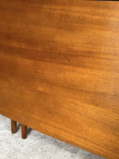 Mid Century Modern Teak Drop Leaf Dining Table Vintage Space Saving Gate Legs