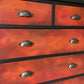 Tall chest of drawers, orange, red black