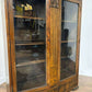 Vintage 1940s Oak Two Door Glazed Bookcase