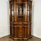 Serpentine Display Cabinet with Italian Marquetry – Glazed Top & Cupboard Base
