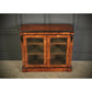 Vintage Victorian Glazed Figured Walnut Bookcase Display Cabinet