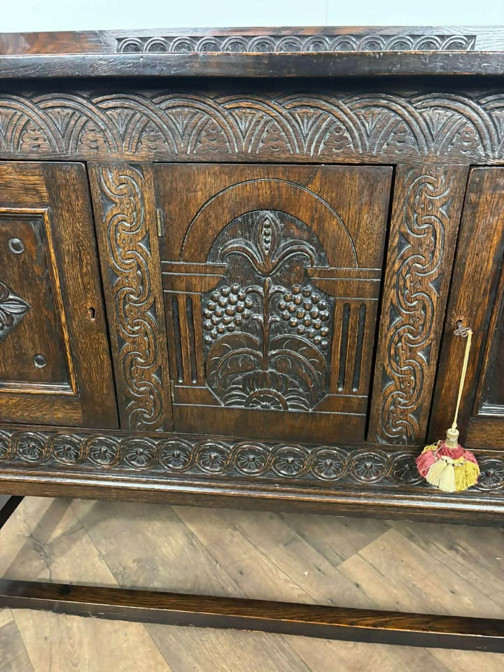 Late 19th Century Carved Oak Sideboard