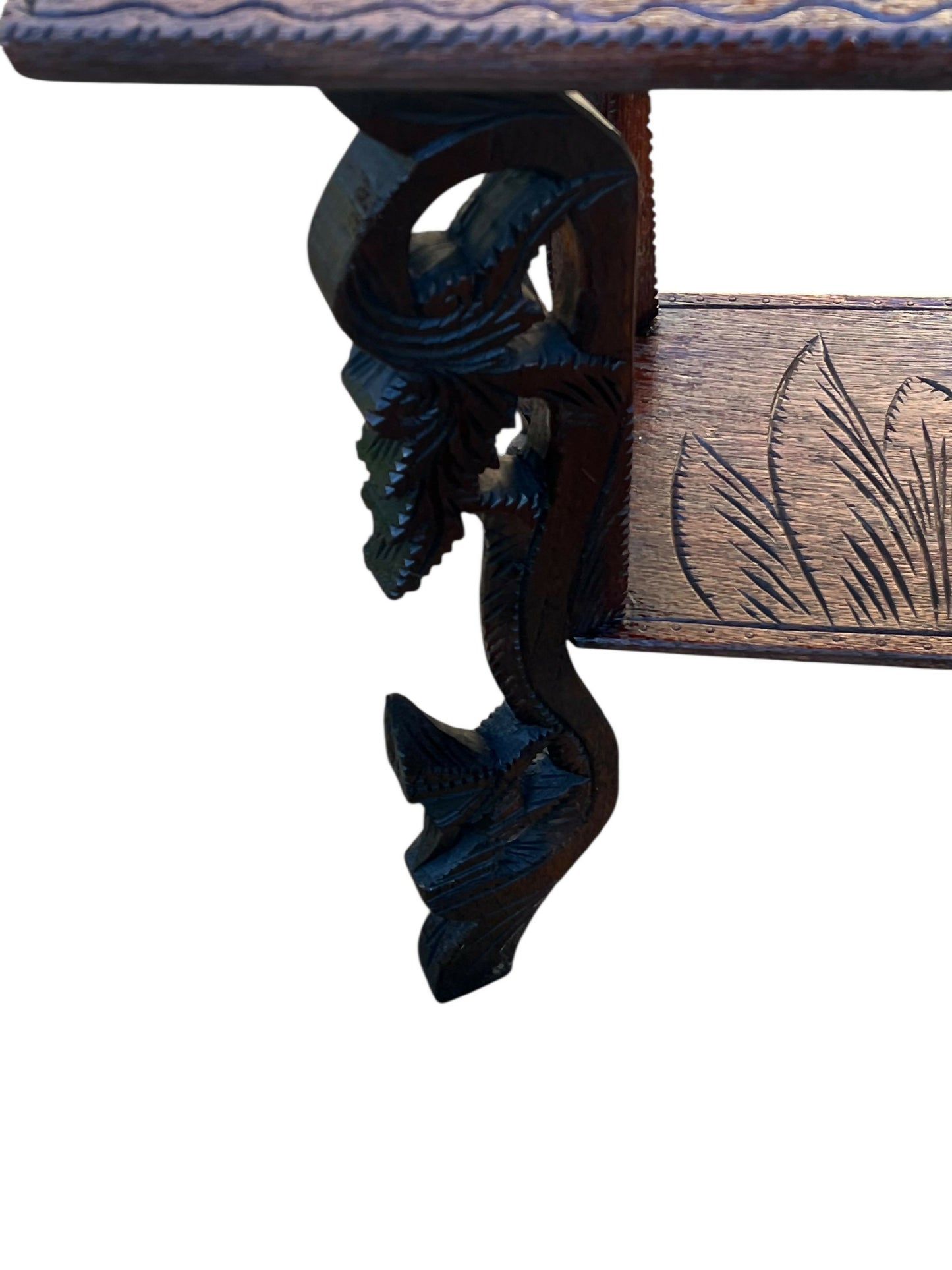 Antique Anglo Asian Ebonised Elephant side table