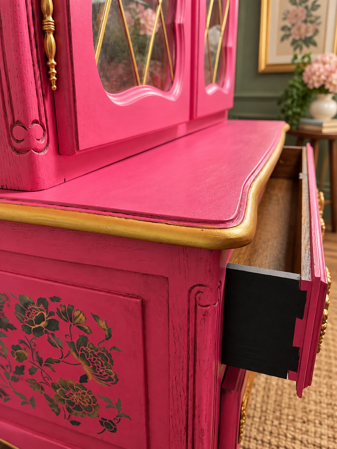 Vintage French display drinks cocktail cabinet