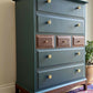 Stag Minstrel Chest of Drawers Upcycled in Two-Tone of Blue