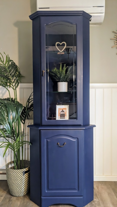 Upcycled Blue Corner Cabinet R250902