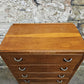 Vintage Oak Tallboy Chest of Drawers: Antique Cabinet with Detailing Five Drawer