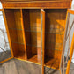 Yew Wood Display Cabinet With Glass Shelves