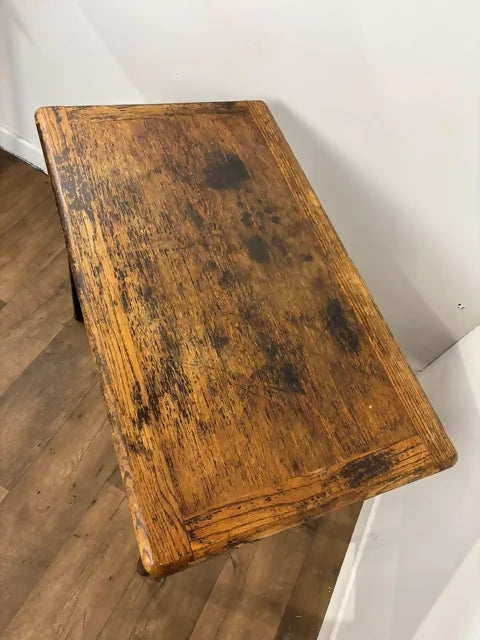 Vintage Oak Rustic Table With Drawer