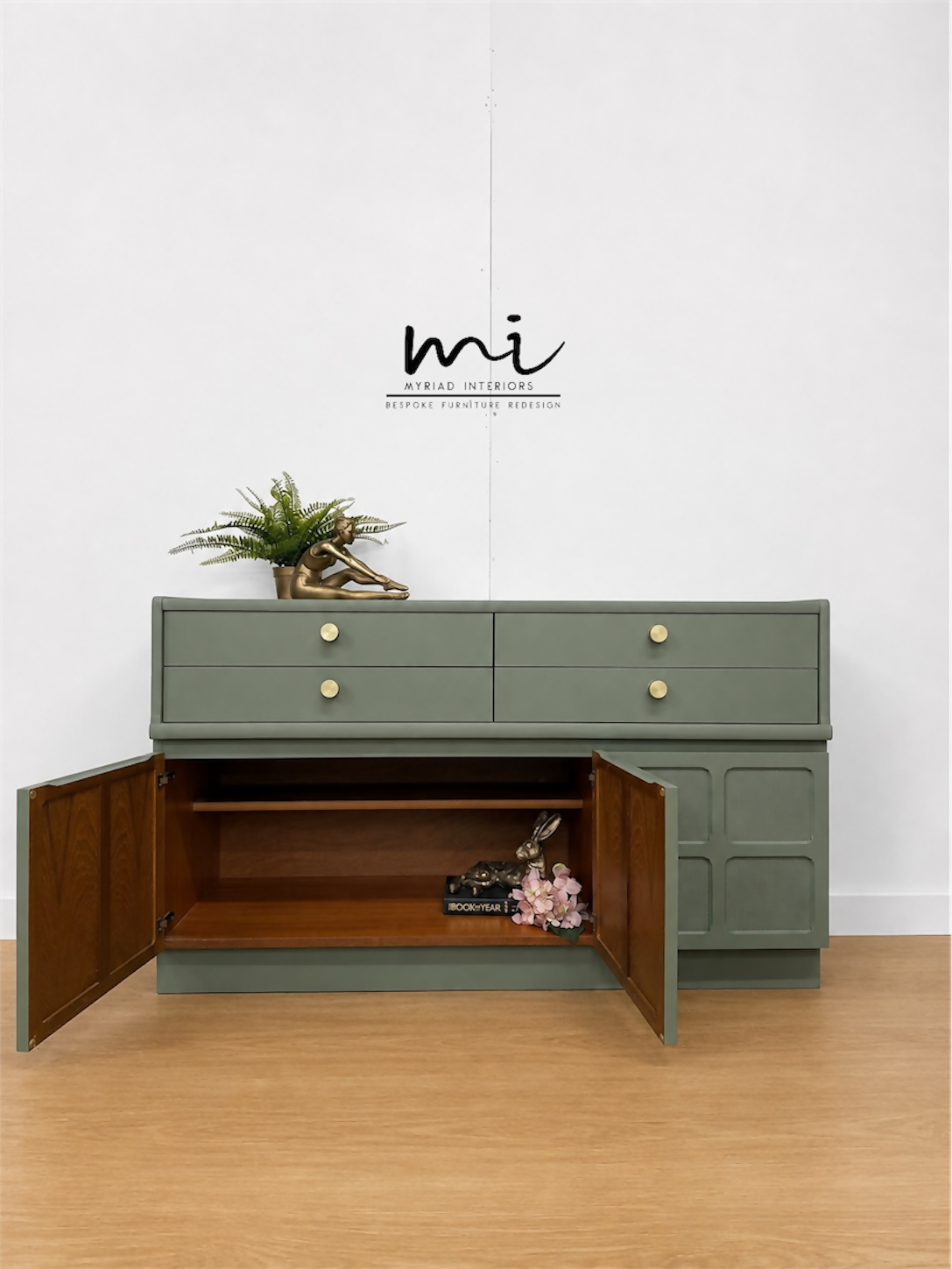 Vintage sage green Nathan sideboard, TV Stand, media centre, retro, console table, drinks cabinet, cocktail, drawer, cupboard Mid century