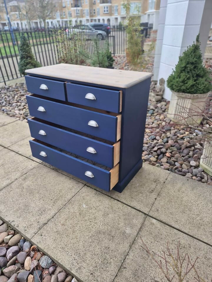 Stunning large navy chest of drawers