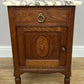 Bedside Table Antique French Marble Top Oak Cabinet Carved Cupboard LOT 6353