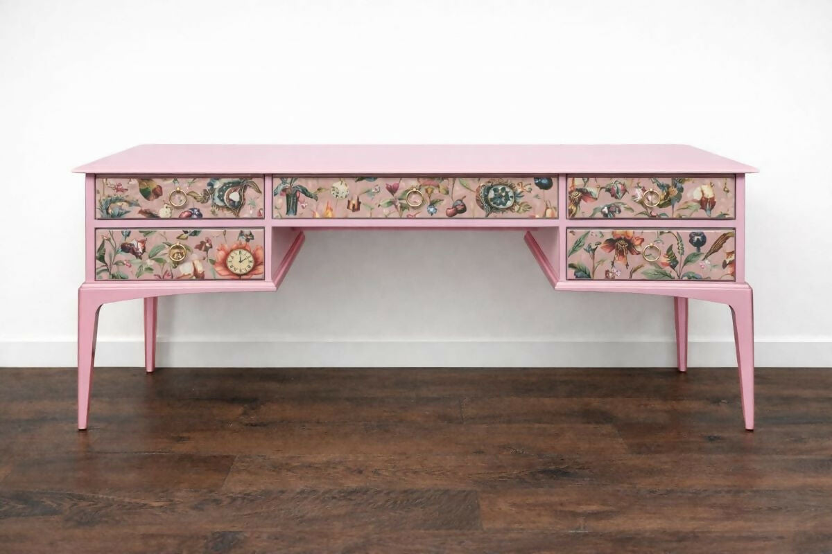 Retro Mid-century Vintage Stag Dressing Table, Desk Painted Upcycled Furniture Custom Commission