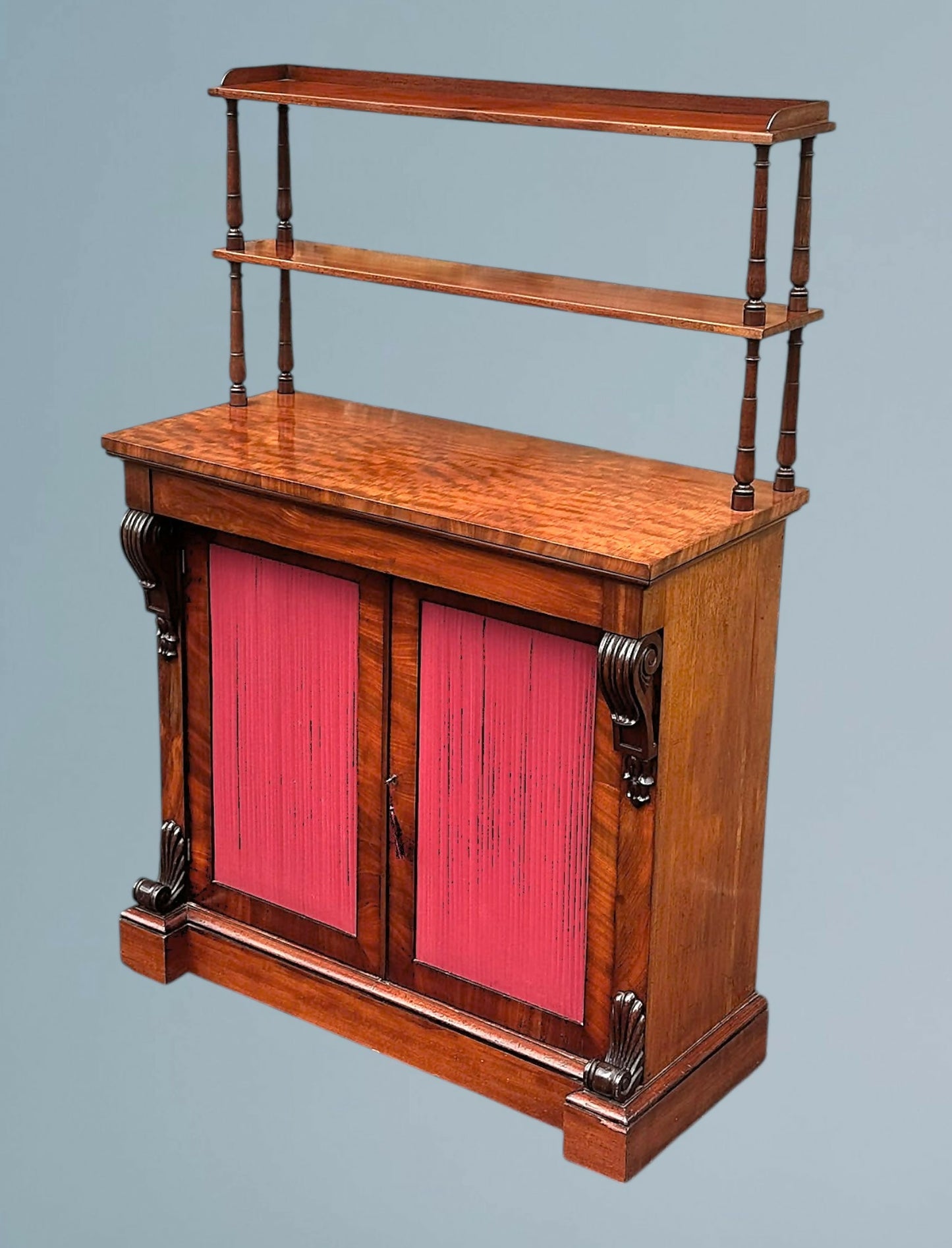 19th Century Victorian Figured Mahogany Two Door Chiffonier