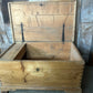 Vintage Victorian Pine Trunk Coffer Linen Box, c 1880